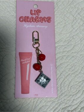 Lip Charms Red Bead Keychain Charm that holds lipgloss!